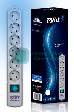 Сетевой фильтр ZIS Pilot S, 6 розеток, 3 м, белый, Pilot S3M
