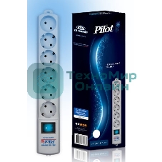 Сетевой фильтр ZIS Pilot S, 6 розеток, 3 м, белый, Pilot S3M