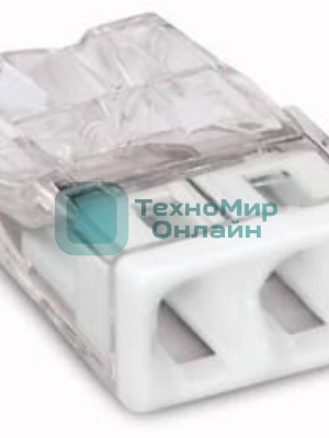 Клемма 2х(0.5-2.5мм) 2-хпроводн. для распред. короб. (без п) WAGO 2273-202