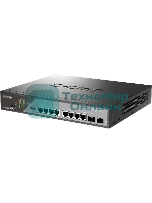 Коммутатор сетевой Smart L2 Surveillance Switch 8х1000Base-T PoE 802.3bt 90W, 2x1000Base-X SFP, PoE Budget 242W, Long-range PoE up to 250m