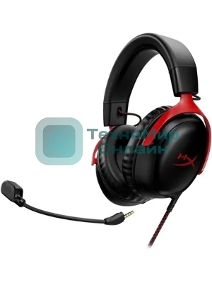 Гарнитура HyperX Cloud III чёрный-красный, проводная, 3.5 мм