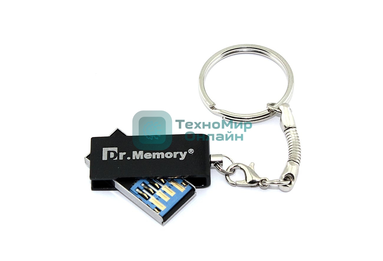 Флешка USB Dr. Memory 005, 8Gb, USB 3.0, R/W 25/15, серебристый/черный
