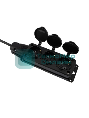 Удлинитель-шнур Rexant КГ 3х1.5, 10 м, 3 гнезда, морозостойкий, с/з, 16 А, 3500 Вт, IP44 (Сделано в России)