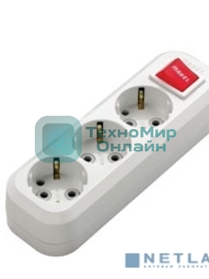 Колодка удлинителя Makel 3 гнезда с заземлением c выключателем