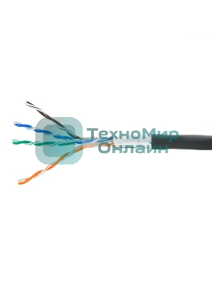 Кабель Cablexpert FPC-5051E-4-CU-OUT/100, FTP outdoor 4x2x0.51, медный, кат.5e, однож., 100м, box, черный