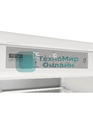 Холодильник встраиваемый Whirlpool WHSP70T241P 70 см, 193.5х54.3х69 см, 295/95 л, инверторный компрессор, автоматическая разморозка, зона свежести влажная, сенсорное управление, технология 6 SMYSL FreshControl, MultiFlow, FreezeControl, перенавешиваемые дверцы, скользящие направляющие, Италия