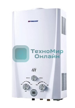 Водонагреватель Edisson F 20 D Газовый проточный(Стеклянный фасад, мощность 20кВт, луженый теплообменник 2,5кг, произв. 10л/мин, регулировка протока воды 0,025-0,8мПа и подачи газа 1274мПа, переключатель режимов 