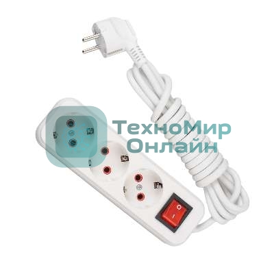 Удлинитель 3х3 м с заземл. 16А IP20 с выкл. Lezard 720-0303-302