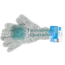 Перчатки трикотажные Сибртех, акрил, двойные, серая туча, двойная манжета