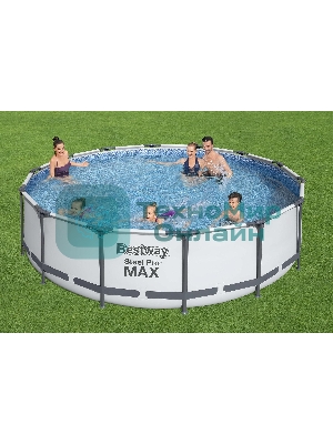 56950 BW, Bestway, Каркасный бассейн Steel Pro Max 427х107см, 13030л, фил.-насос 3028л/ч, лестница, тент, уп.1