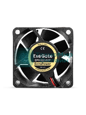Вентилятор для корпуса ExeGate ExtraPower EP06025B2P черный, 60 мм, 4500 об/мин, 31 дБ, 2 pin