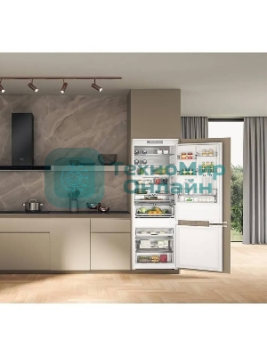 Холодильник встраиваемый Whirlpool WHSP70T241P 70 см, 193.5х54.3х69 см, 295/95 л, инверторный компрессор, автоматическая разморозка, зона свежести влажная, сенсорное управление, технология 6 SMYSL FreshControl, MultiFlow, FreezeControl, перенавешиваемые дверцы, скользящие направляющие, Италия