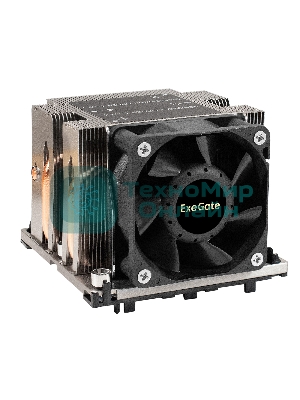 Кулер+направляющая планка ExeGate ESNK-P0068AP4.PWM.2U.3647.Cu + BKT-0126 (Al+Cu, 2U, 4 тепл. трубки, LGA3647, Square, TDP 205W, PWM, 2100-6800RPM, 2 ball bearing, 4pin, 52db, 430г, на винтах, с термопастой, в комплекте с направляющей планкой (back plate BKT-0126), RTL)