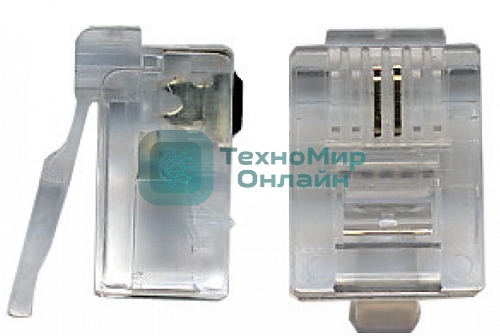 Коннектор RJ12 д/кабеля 2-ух контактный, 100 шт.