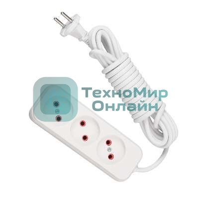 Удлинитель 3х3 м без заземл. 10А IP20 Lezard 720-0303-303