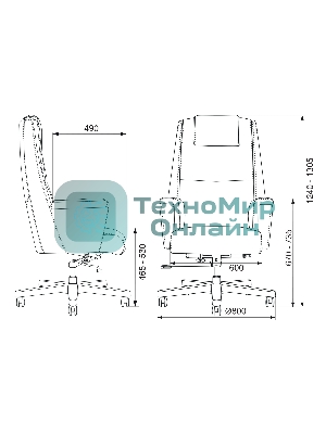 Кресло Бюрократ DUKE черный, кожа