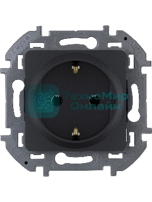 Розетка 2К+З немецкий стандарт 16А 250 В антрацит