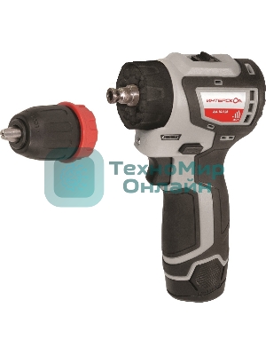 Дрель-шуруповерт аккумуляторная ИНТЕРСКОЛ ДА-10/12В 36 687.2.2.77, 12 В, 2 А·ч, аккумуляторная