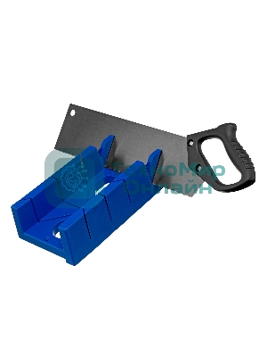 Стусло Сибртех пластиковое синее,4 угла для запила+пила 350мм