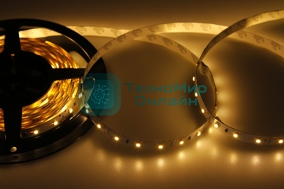 Лента светодиодная открытая, 8 мм, IP23, SMD 2835, 60 LED/m, 12 V, цвет свечения теплый белый