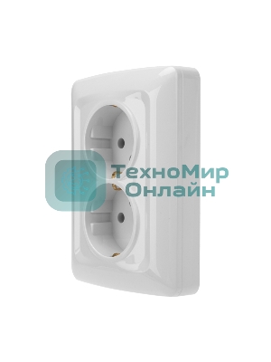 Розетка Kranz 2-ая DEA с/з с/у 16А белый (1/10/100)