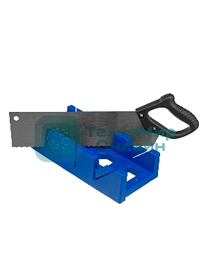 Стусло Сибртех пластиковое синее,4 угла для запила+пила 350мм