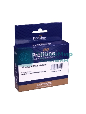 Картридж струйный ProfiLine PL-LC39/985Y для принтеров Brother DCP-J125/DCP-J315W/DCP-J515W/MFC-J220/MFC-J265W/MFC-J410/MFC-J415W с чернилами Yellow