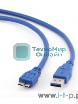 Кабель Gembird/Cablexpert USB 3.0 Pro, AM/microBM 9P, 0.5м, экран, синий