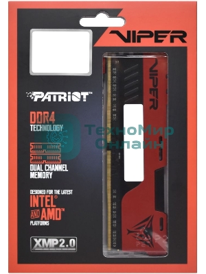 Оперативная память Patriot Viper Elite II, DDR4, 64GB (2x32 GB), 3600 MHz, CL20, DIMM, радиатор, красный/черный