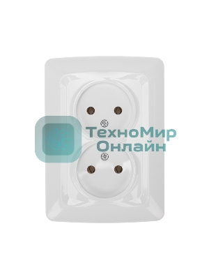 Розетка Kranz 2-ая DEA б/з с/у 10А белый (1/10/120)