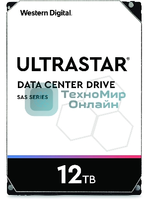 Жесткий диск WD Original SAS 3.0 12Tb 0F29532 HUH721212AL5204 Ultrastar DC HC520 (7200rpm) 256Mb 3.5