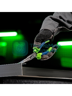 Длинногубцы Сибртех прямые,160 мм, двухкомпонентные рукоятки