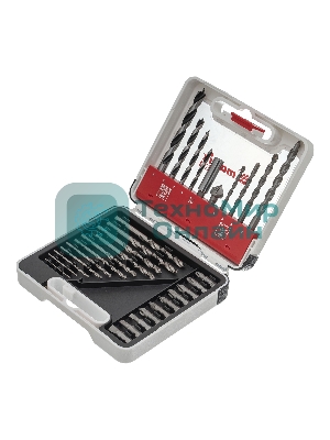 Набор сверл Matrix комб., мет.1-6мм,бетон 4-8мм,дер.4-8 мм,биты 10шт,адап., зенковка, 31пр., PRO