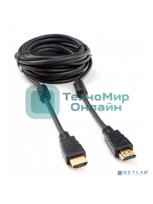 Кабель HDMI Cablexpert CCF2-HDMI4-15, 19M/19M, v2.0, медь, позол.разъем, экран, 2 фер.кольца, 4.5м, черный, пакет