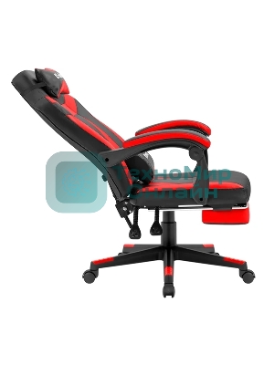 Кресло Defender CRUISER BLACK/RED черный/красный, экокожа, подставка для ног