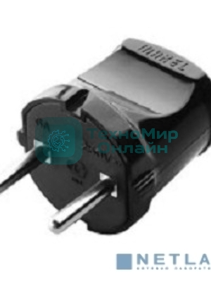 Вилка без заземления Makel черная