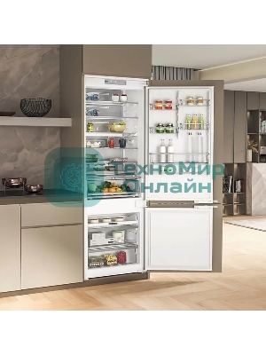 Холодильник встраиваемый Whirlpool WHSP70T241P 70 см, 193.5х54.3х69 см, 295/95 л, инверторный компрессор, автоматическая разморозка, зона свежести влажная, сенсорное управление, технология 6 SMYSL FreshControl, MultiFlow, FreezeControl, перенавешиваемые дверцы, скользящие направляющие, Италия