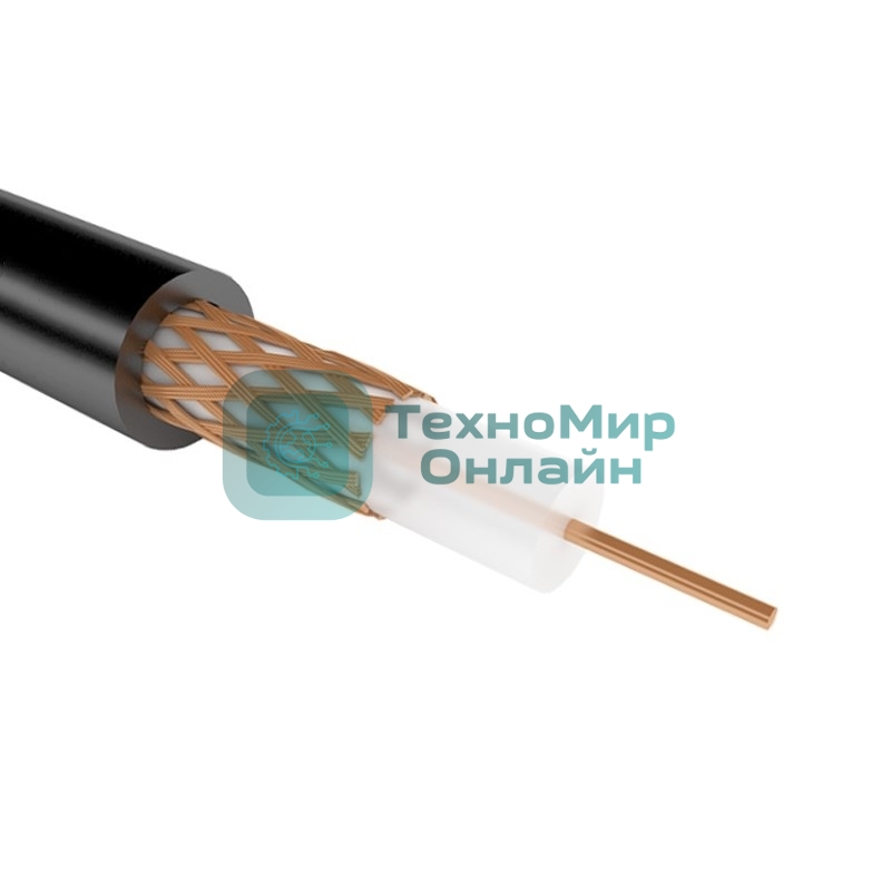 Кабель коаксиальный Rexant РК 75-4-11АИ, бухта 200 м, черный