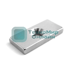 Неодимовый магнитный прямоугольник Rexant 20х10х3 мм с зенковкой 6,5х3 мм (упаковка 2 шт.)