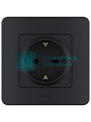 Розетка 2К+З немецкий стандарт 16А 250 В антрацит