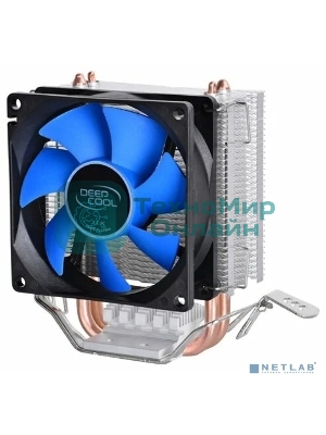 Кулер для процессора DEEPCOOL ICE EDGE MINI FS V2.0 синий, 80 мм, алюминий/медь, 2200 об/мин, 24.7 дБ, 3 pin, 100 Вт, 112 мм