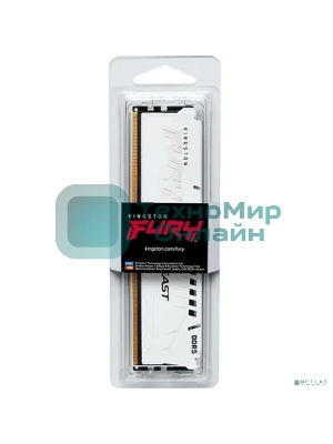 Оперативная память Kingston Fury Beast, DDR5, 16Gb (1x16GB), 5600MHz, CL36, DIMM, с радиаторами, белый