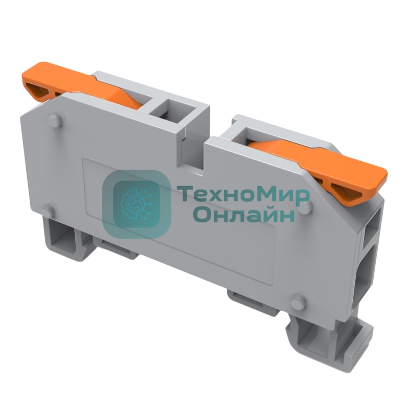 Клемма СМК Rexant 222-621D проходная 1-полюсная на DIN-рейку (1-6 мм²) серый (60 шт/уп)