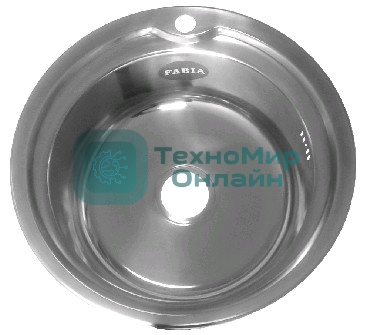 Мойка врезная FABIA 051 D - 51 см 1 мм + большой сифон с переливом Мойка FABIA 51 см из нержавеющей стали, толщина 0,8 мм, глубина 180 мм + большой сифон с переливом