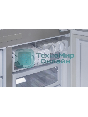 Холодильник Sharp SJGX98PWH белое стекло четырехкамерный 394/211л морозилка снизу, No Frost, Side by Side