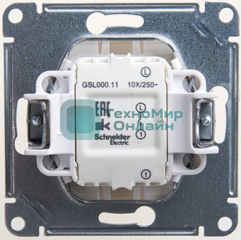 Механизм выключателя 1-кл. СП Glossa 10А IP20 10AX перламутр SchE GSL000611