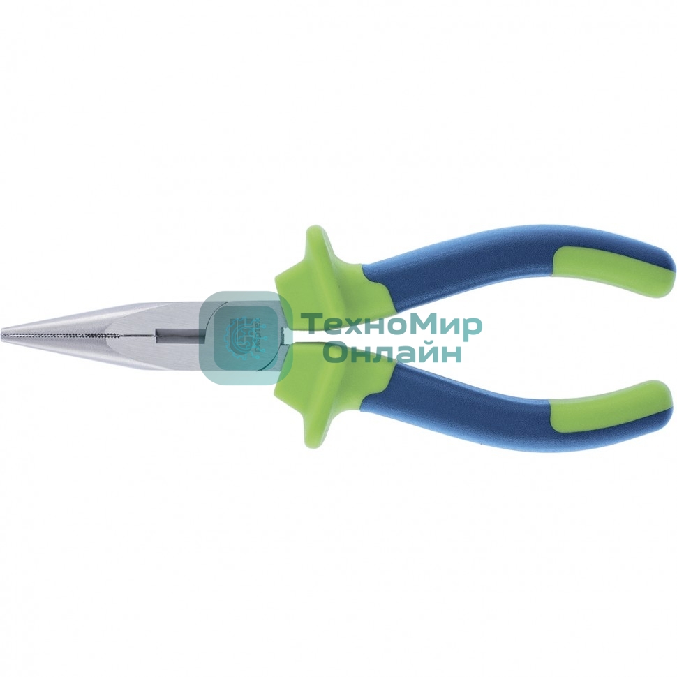 Длинногубцы прямые Сибртех 180 мм, двухкомпонентные рукоятки