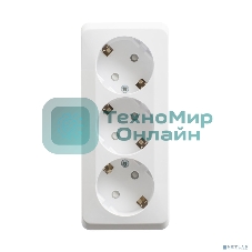 Розетка 3-м ОП Этюд 16А 250В защ. шторки с заземл. белый SchE PA16-012B