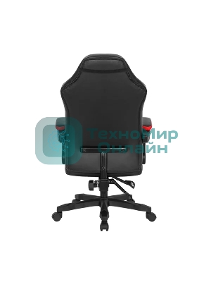 Кресло Defender CRUISER BLACK/RED черный/красный, экокожа, подставка для ног