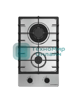 Газовая варочная панель Kuppersberg FS 36 X, газ, High-Tech, 29 см, автоматический электроподжиг, газ-контроль, форсунки под сжиженый газ, SABAF конфорки, чугунные решетки, цвет нержавеющая сталь, цвет фурнитуры черный